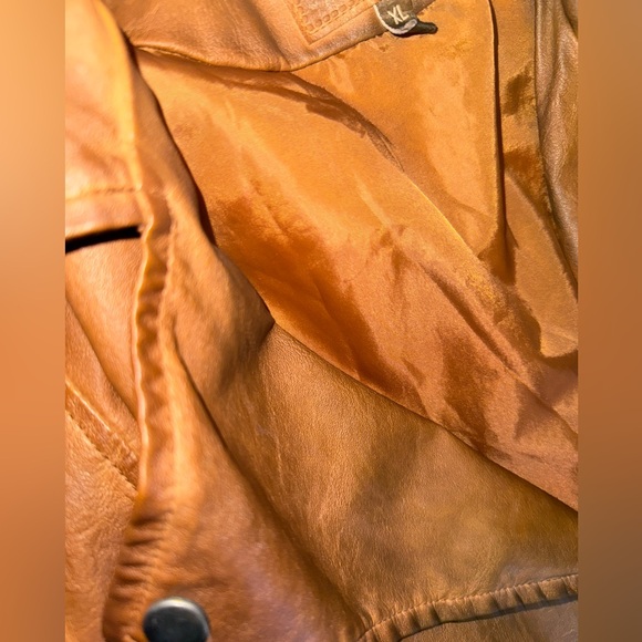 Camel Brown Faux Leather Jacket XL (12/14) Max Studio - Picture 3 of 5